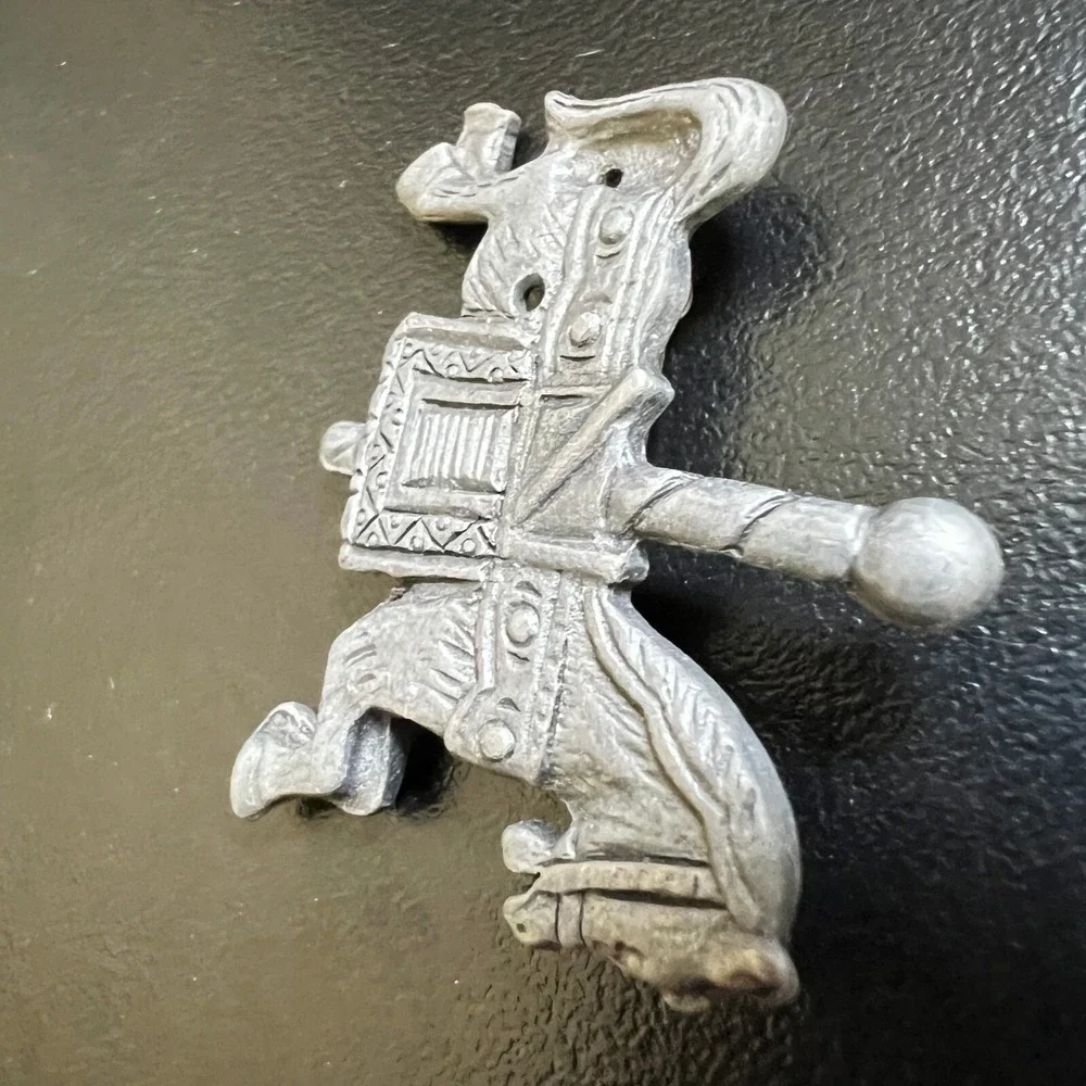 Vintage Carousel Horse‎ Brooch Pewter Tone Animal Pin